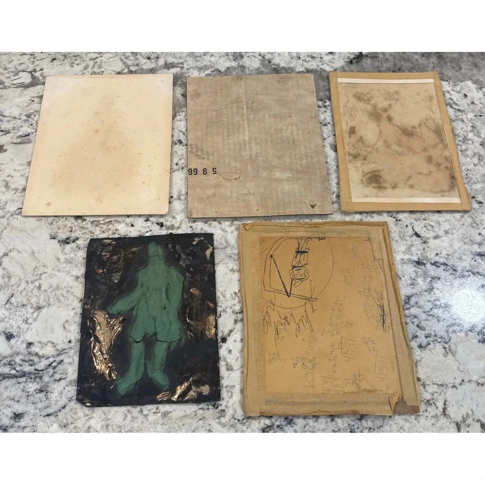 5‎ VINTAGE Embossed Hammered Copper Victorian Lady And Gentlemen Deer Unframed